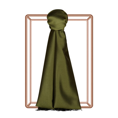 Ipekevi 927 Khaki Reversible Silk Shawl