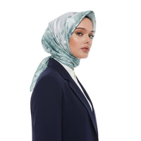Ipekevi 01314 Ice Blue Mansion of Seniha Sultan Twill Silk Scarf