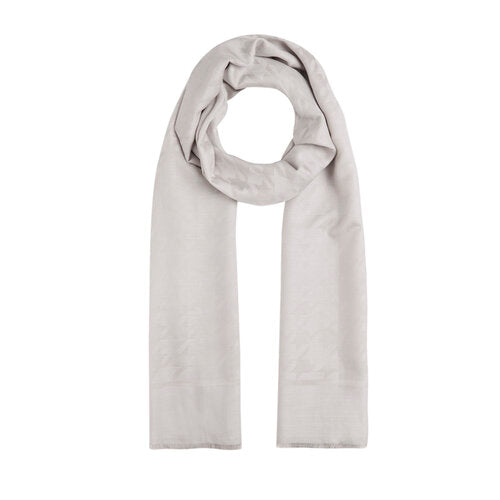 Ipekevi 06606 Ice White Houndstooth Cotton Silk Shawl