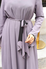 P&F Diana Chiffon Dress Gray&Black