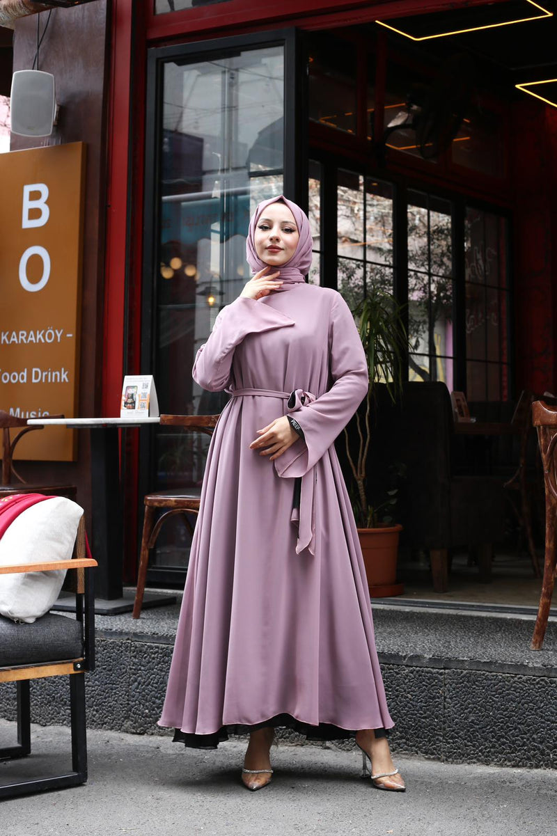 P&F Diana Chiffon Dress Powder&Black