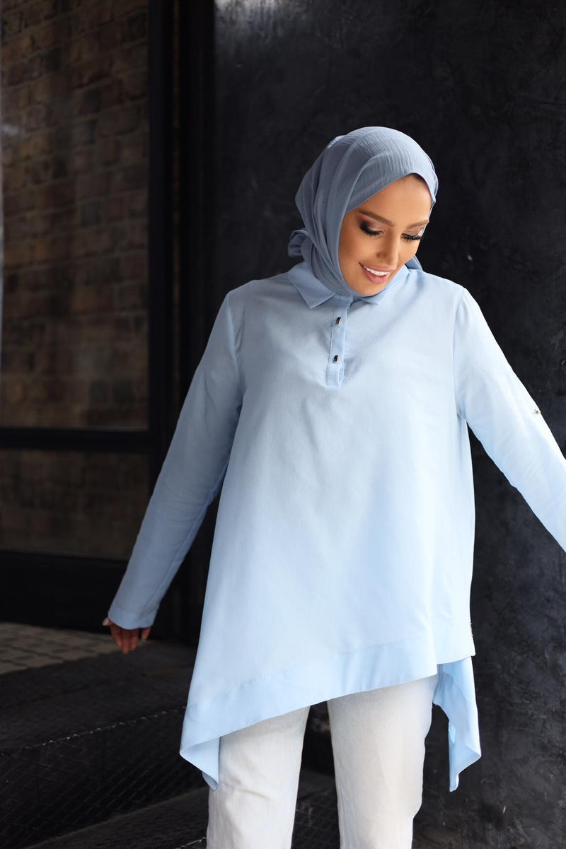 P&F Short Pop Tunic Ice Blue