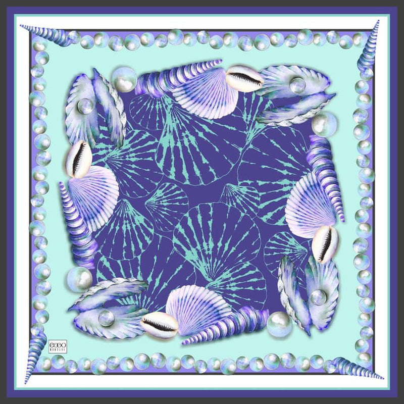 EG Shearly Silk Scarf Blue