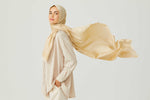 Imannoor Iman I Cotton Silk Shawl Natural