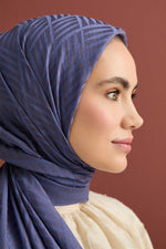 Imannoor Iman Square Naia Cotton Shawl Indigo