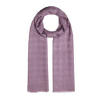 Ipekevi 06606 Fig Purple Houndstooth Cotton Silk Scarf