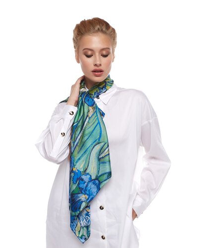 Ipekevi 01146 Irises Silk Twill Scarf