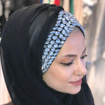 QF 1814 Rhinestone Handmade Turban Black