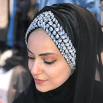 QF 1814 Rhinestone Handmade Turban Black