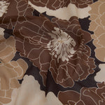 Ipekevi 01413 Brown Hydrangea Print Cotton Scarf