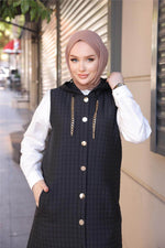 Bwst Quilted Plus Size Vest Black