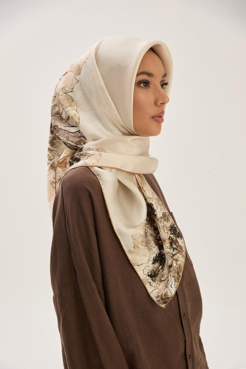 MAISA Katre Sura Silk Scarf Camel