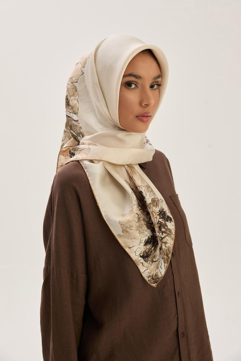 MAISA Katre Sura Silk Scarf Camel