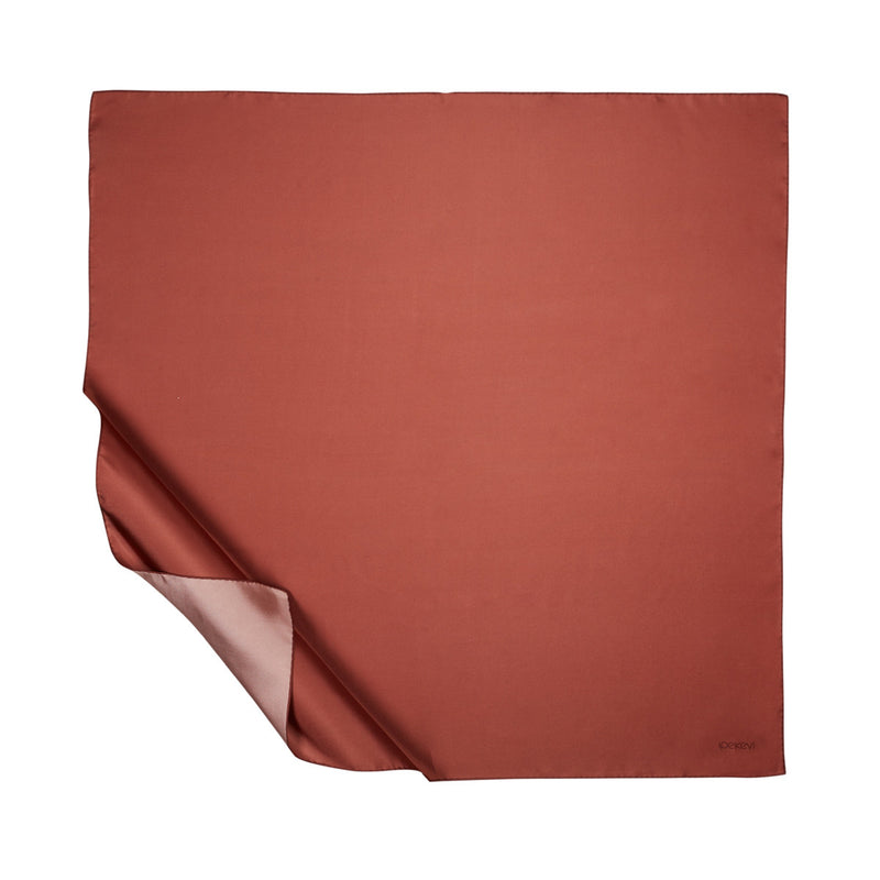 Ipekevi 01116 Red Copper Plain Silk Twill Scarf