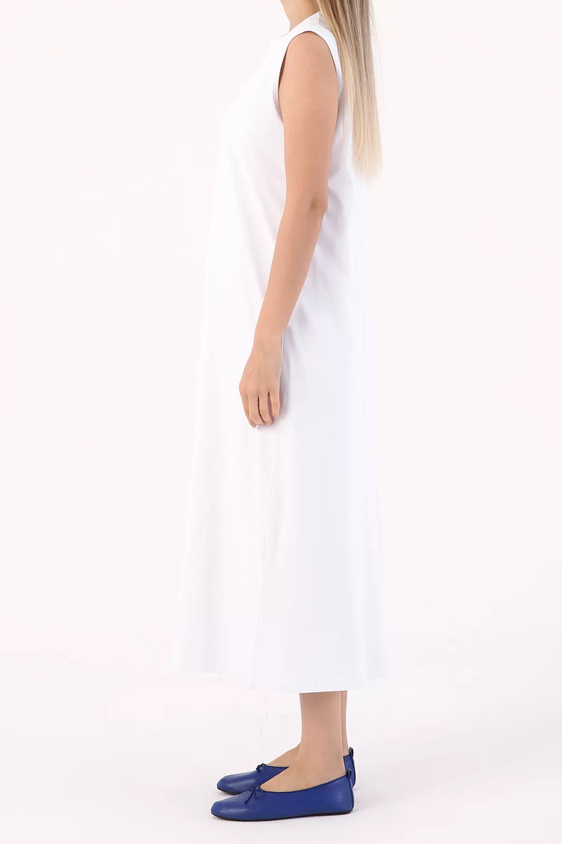 All 60019-1 Inner Ankle High Sleeveless Dress White