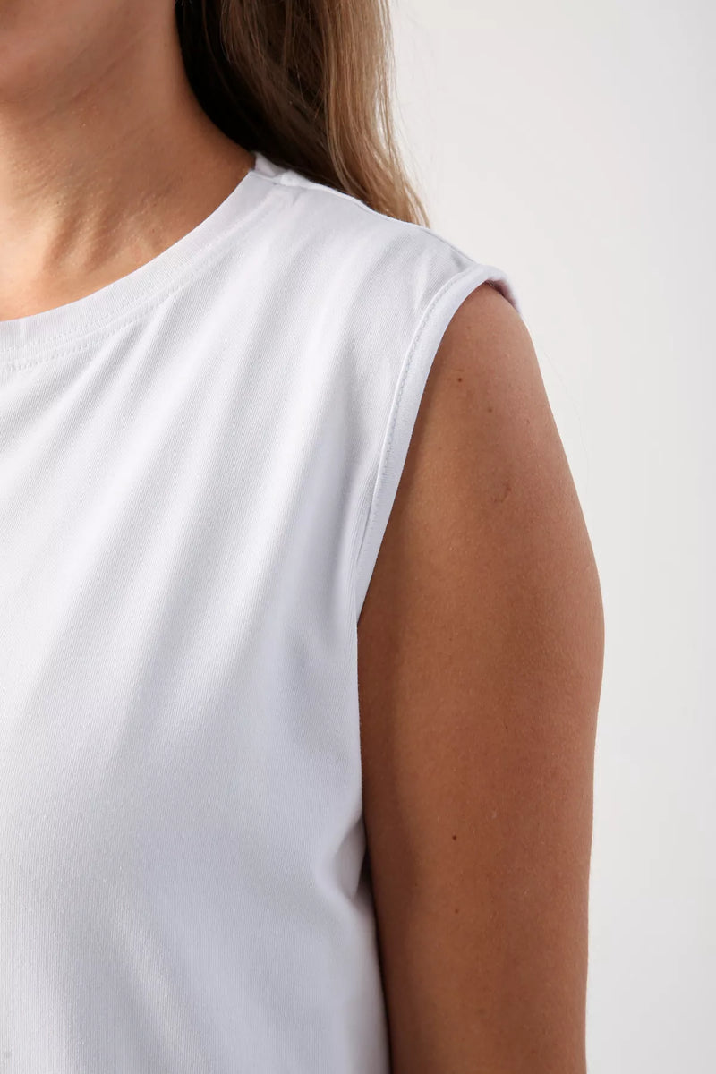 All 60019-2 Inner Maxi Sleeveless Dress White