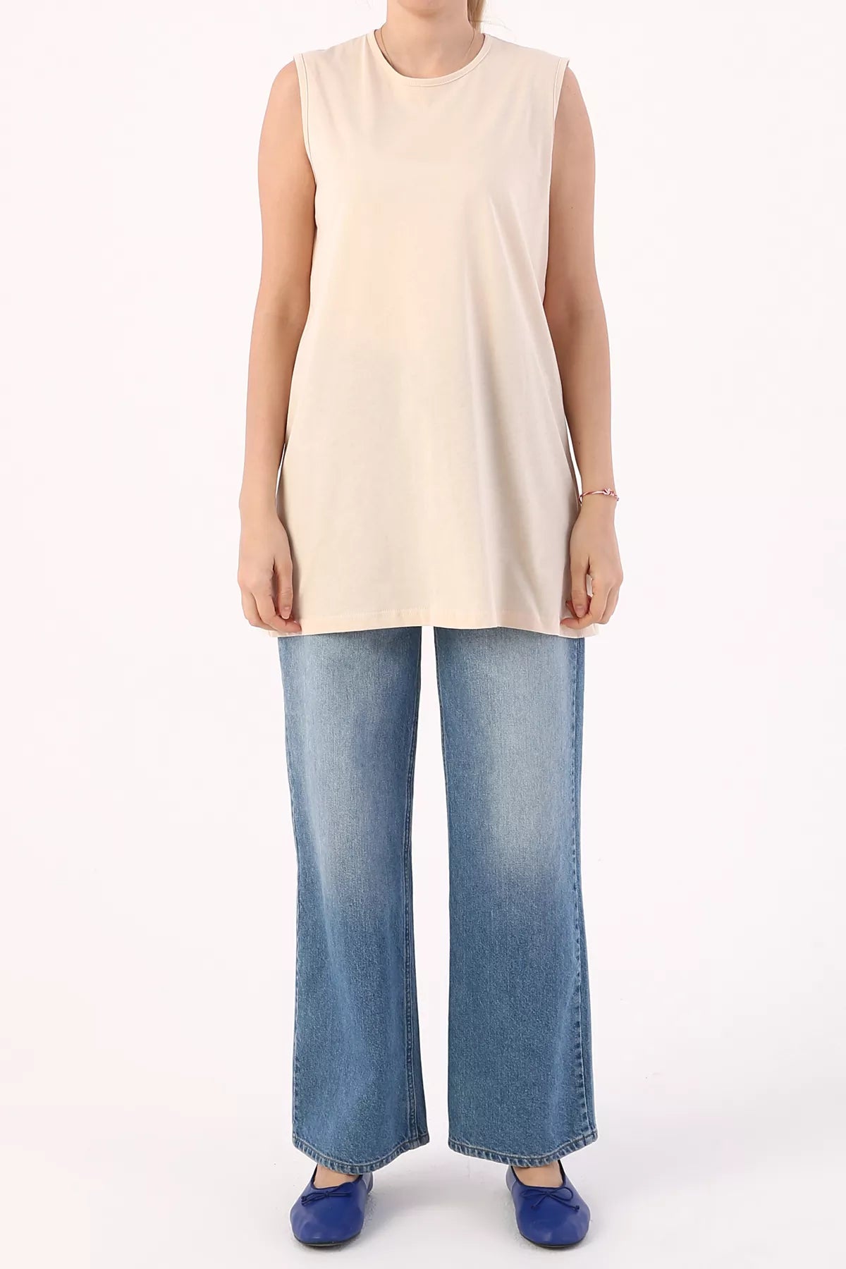 All 16008-0 Inner Sleeveles Tunic Beige