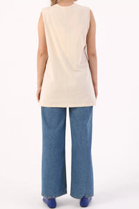 All 16008-0 Inner Sleeveles Tunic Beige