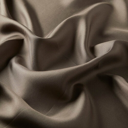 Ipekevi 01116 Sand Coffee Plain Silk Twill Scarf