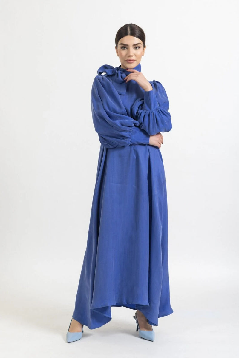 L&E Nova Silk Dress Blue