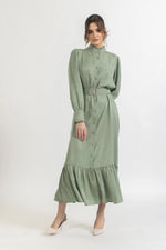 L&E Stage Silk Dress Water Green