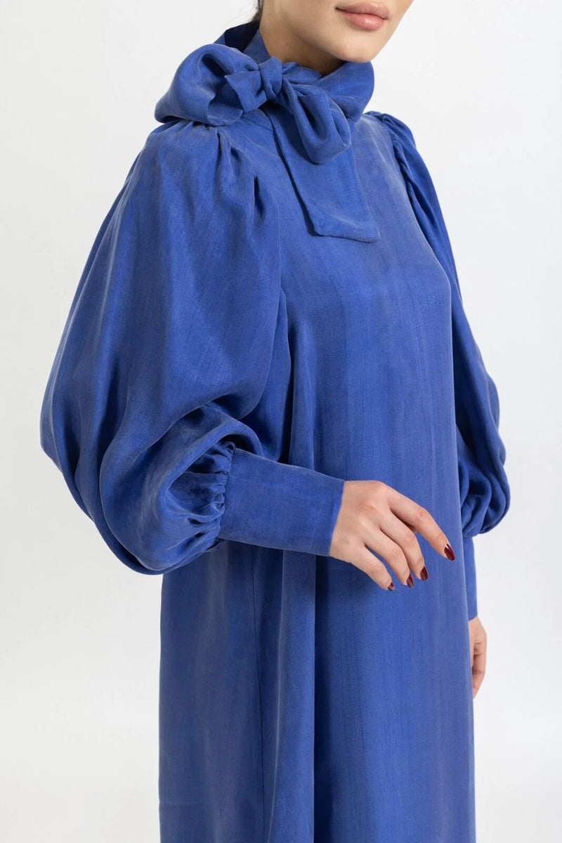 L&E Nova Silk Dress Blue