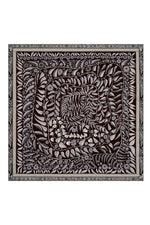 Imannoor Labyrinth Ivy Twill Silk Scarf Brown-Blue