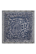 Imannoor Labyrinth Ivy Twill Silk Scarf Brown-Blue