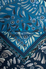 Imannoor Labyrinth Ivy Twill Silk Scarf Blue-Navy