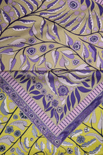 Imannoor Labyrinth Ivy Twill Silk Scarf Purple-Yellow