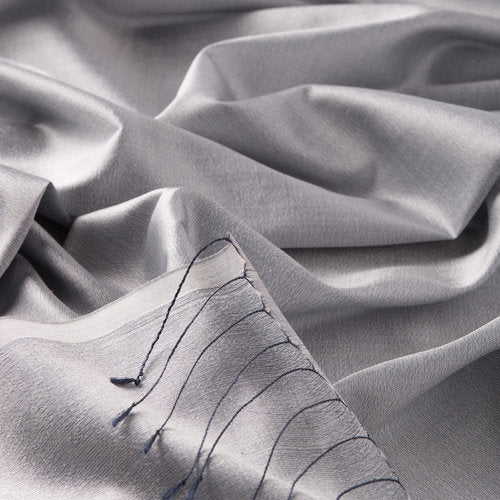 Ipekevi 02911 Metallic Silver Plain Silk Shawl