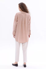 All Silver Buttons Tunic Beige