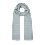 Ipekevi 06606 Magnetic Blue Houndstooth Cotton Silk Shawl
