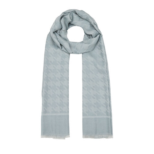 Ipekevi 06606 Magnetic Blue Houndstooth Cotton Silk Shawl