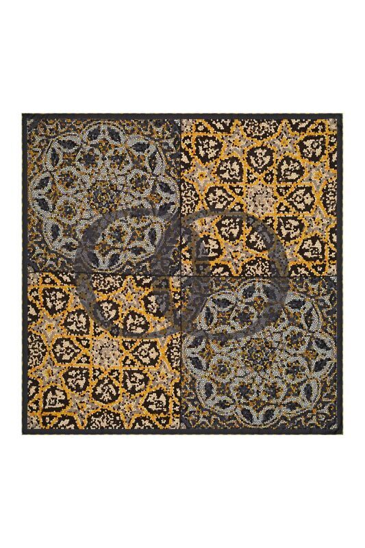 Imannoor Mini Mosaic Silk Scarf Beige