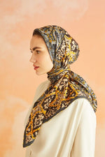 Imannoor Mini Mosaic Silk Scarf Beige