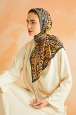 Imannoor Mini Mosaic Silk Scarf Beige