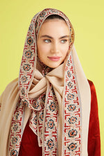 Imannoor Mini Mosaic Silk Shawl Cream