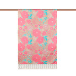 Ipekevi Mink Rosa Patterned Twill Silk Shawl