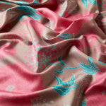 Ipekevi Mink Rosa Patterned Twill Silk Shawl