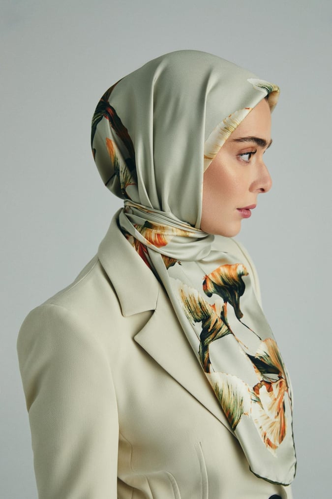 MAISA Misk Silk Scarf Sprout Green