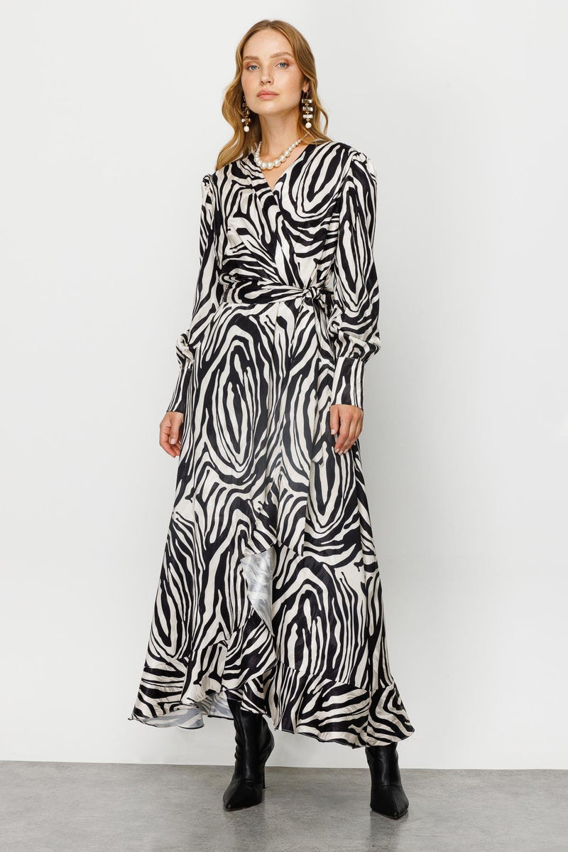M&I Zebra Printed Dress Black