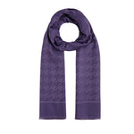 Ipekevi 06606 Purple Houndstooth Cotton Silk Shawl