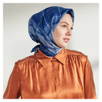 Ipekevi 01152 Navy London Plaid Silk Twill Scarf