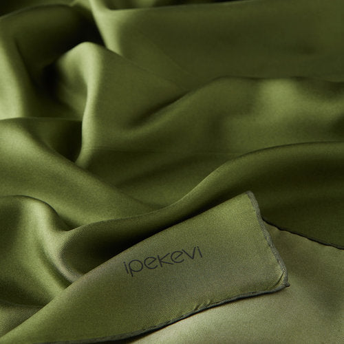 Ipekevi 01116 Ottoman Green Plain Silk Twill Scarf