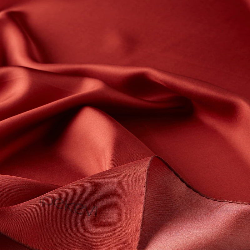 Ipekevi 01116 Ottoman Red Plain Silk Twill Scarf