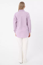 AllDay 51029 Button Down Tunic Lilac