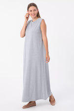 All 60019-3 Inner Full Maxi Sleeveless Dress Gray Melange