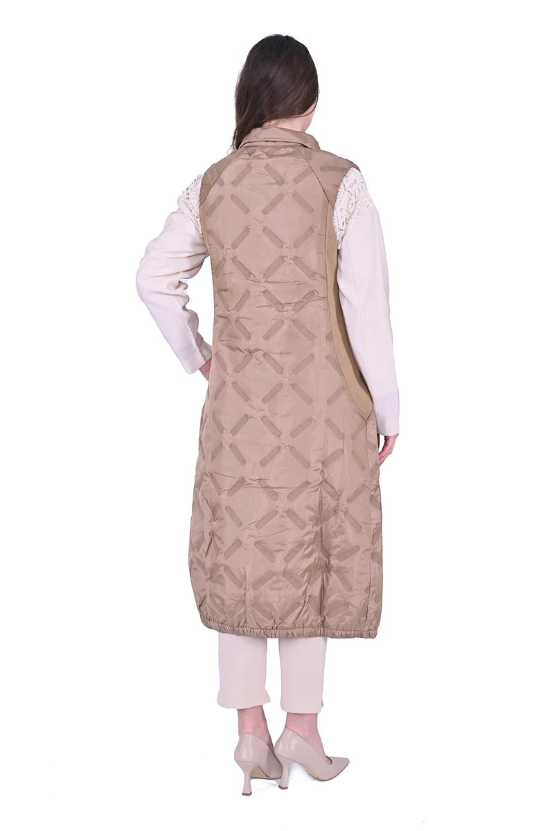 INVEE Quilted Vest Milky Coffe