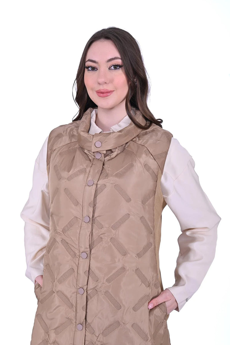 INVEE Quilted Vest Milky Coffe